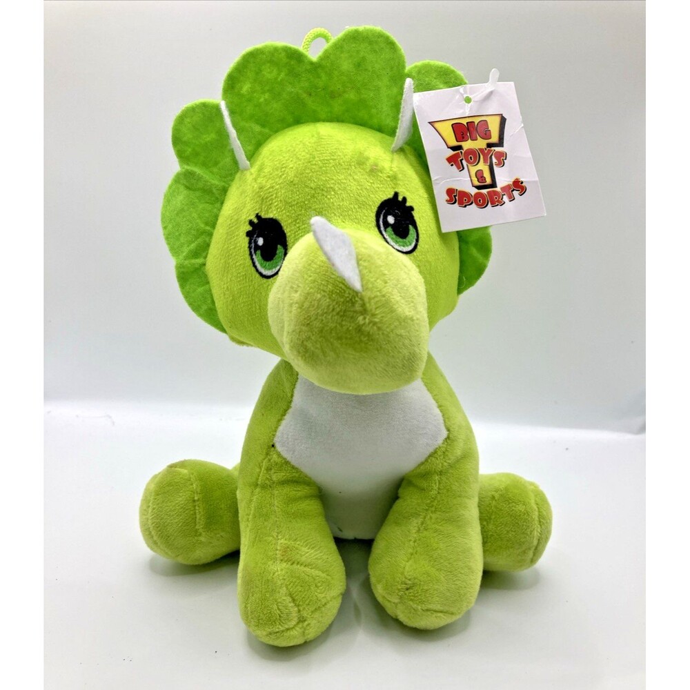 Six Flags Triceratops Plush Stuffed Animal Green New With Tags